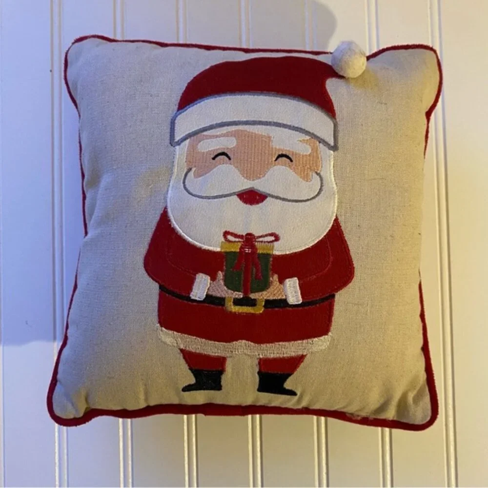 Festive Santa Claus Holiday Pillow
